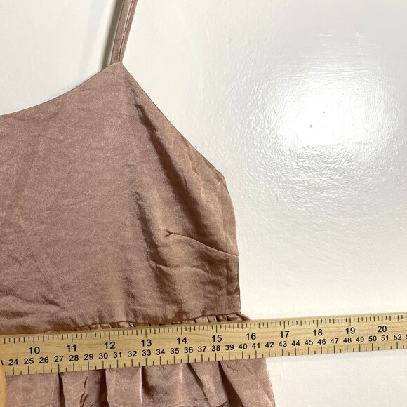 Forever 21 Rose Gold Voluminous Mini Dress Size Medium - Picture 11 of 12